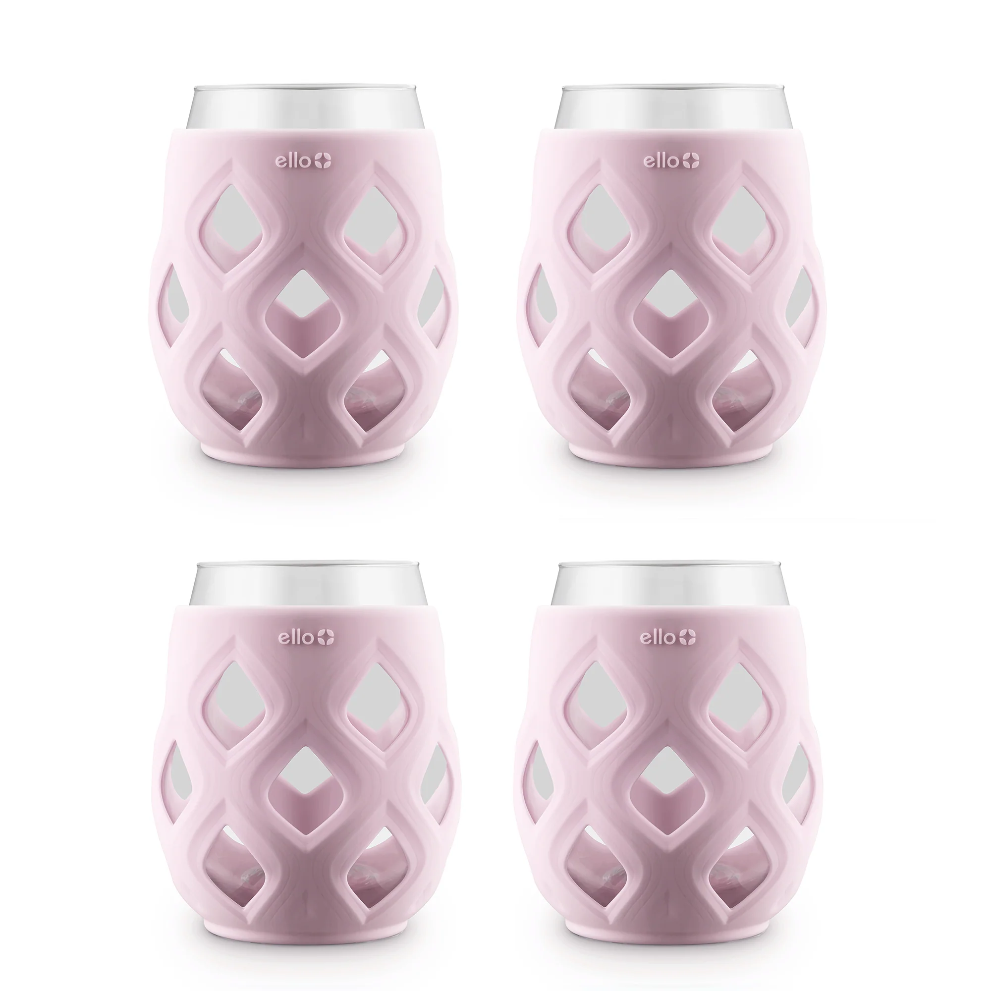 Cru Stemless Wine Glass Set with Silicone Protection