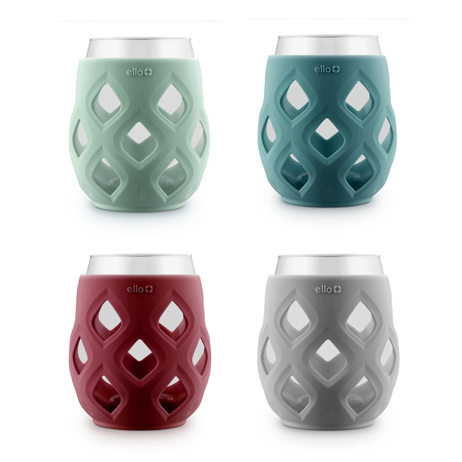 Cru Stemless Wine Glass Set with Silicone Protection