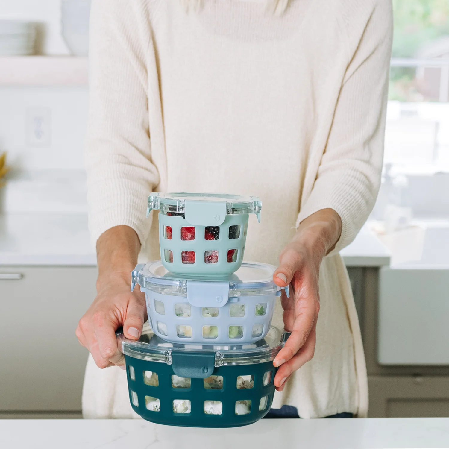 Ello Duraglass? Round Meal Prep Containers, Set of 5