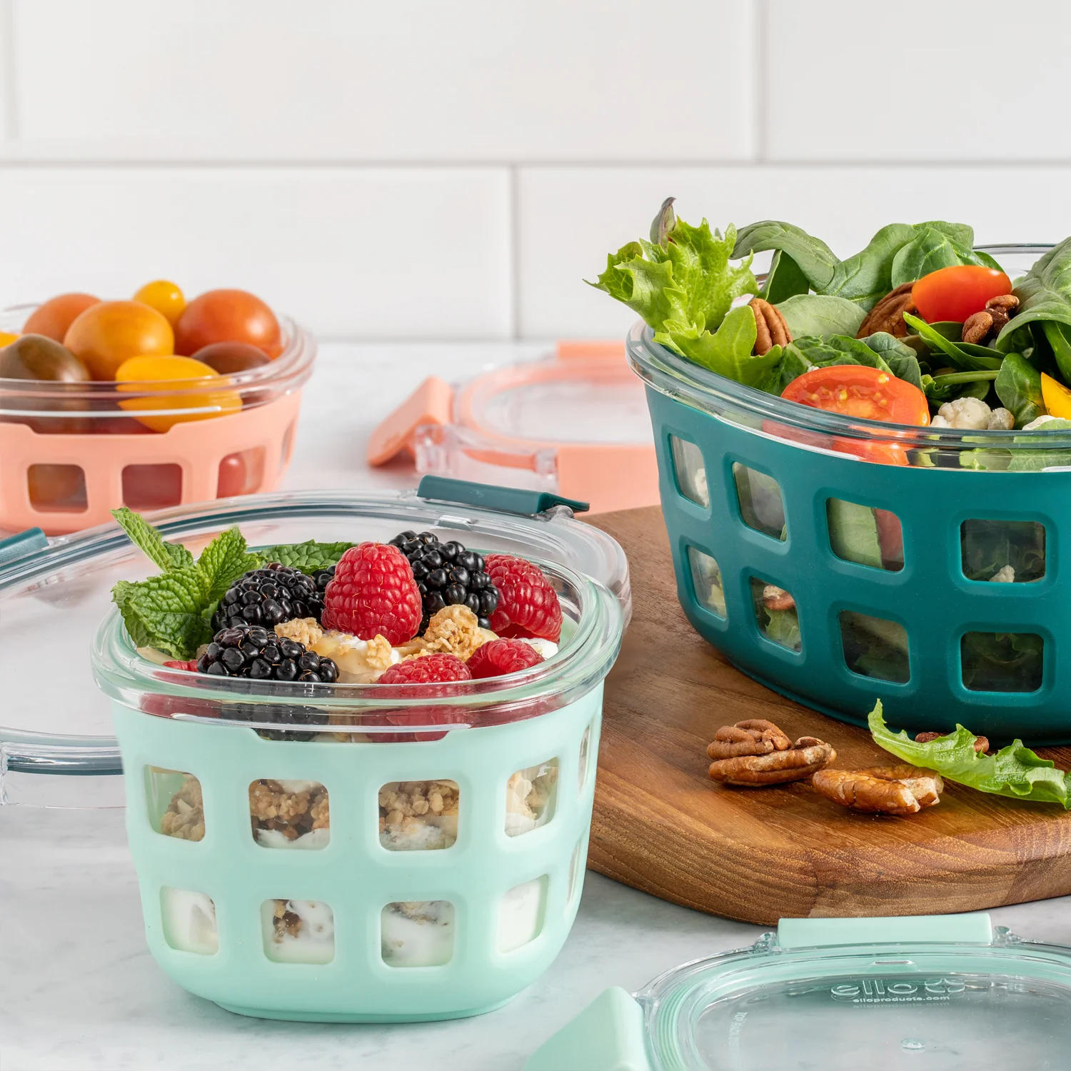 Ello Duraglass? Round Meal Prep Containers, Set of 5