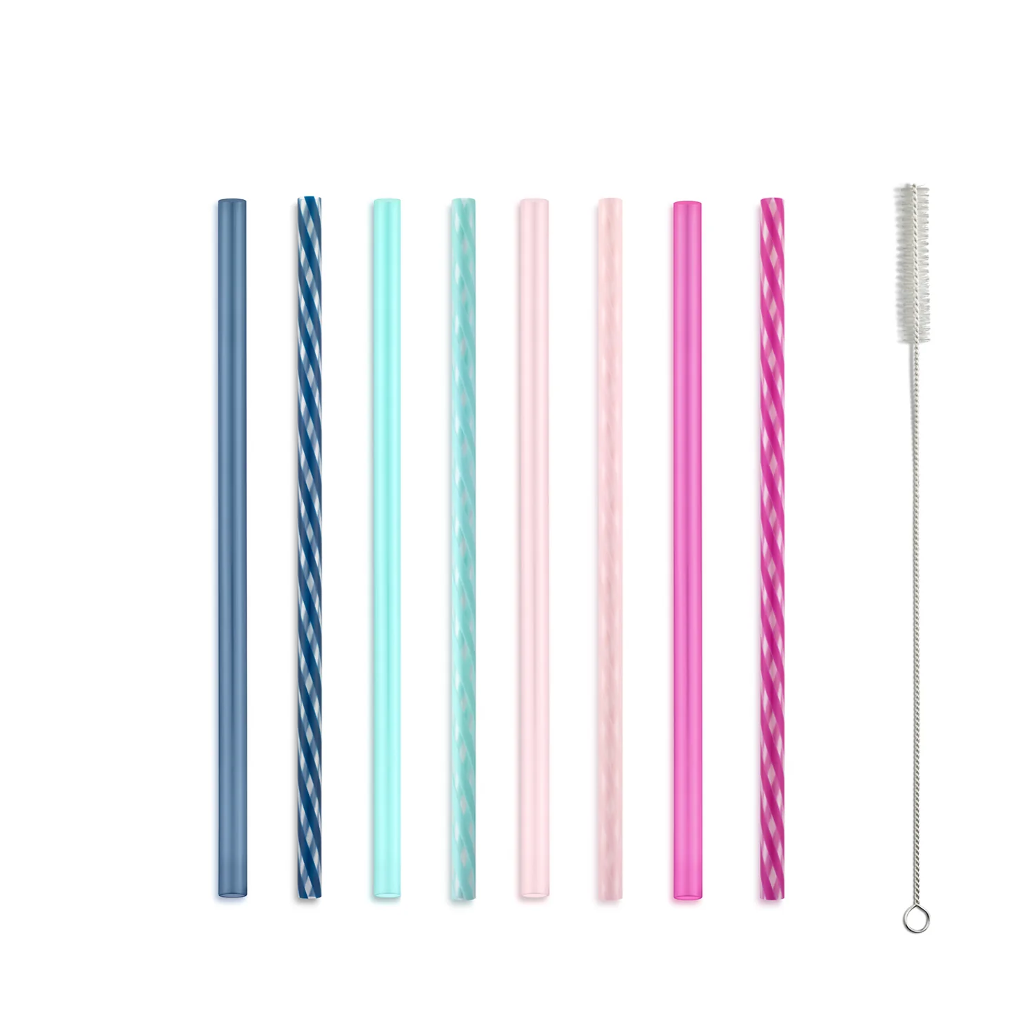 Plastic Reusable Straws - 8 Pack Set 3 Plastic Reusable Straws - 8 Pack Set
