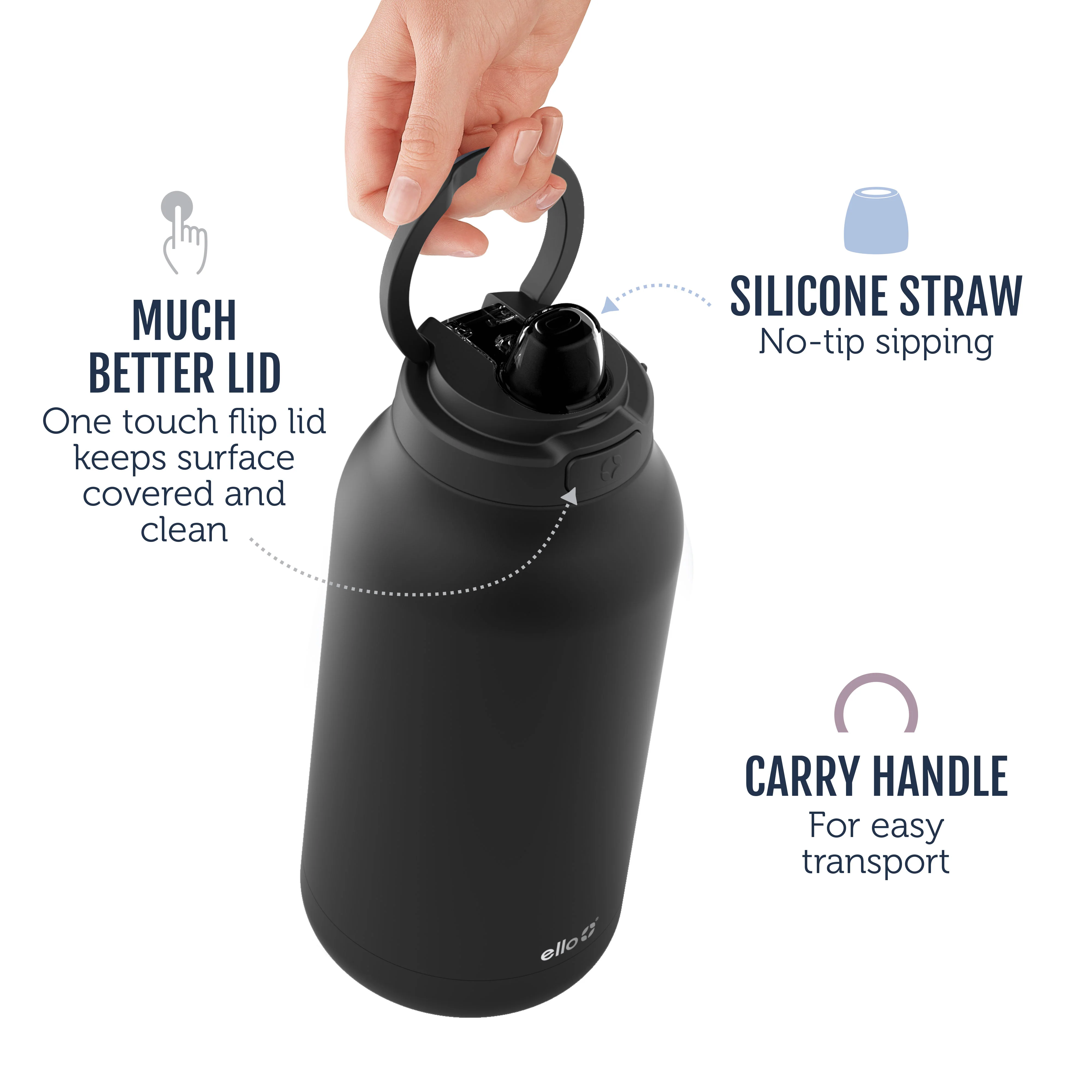 Hydra Stainless Half Gallon Jug with Straw 17 Hydra Stainless Half Gallon Jug with Straw