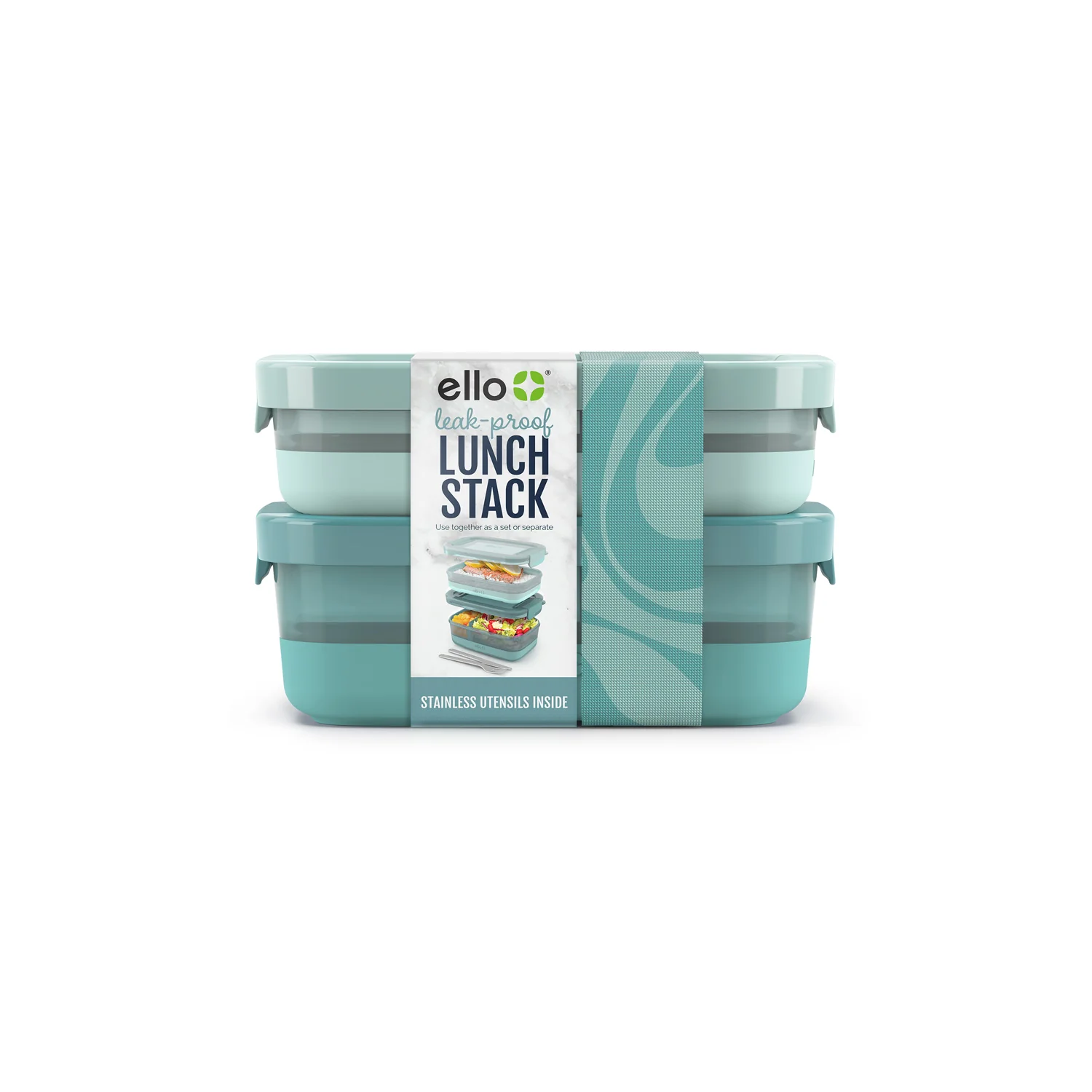 Lunch Bento Stack Plastic Food Storage Container, Set of 2