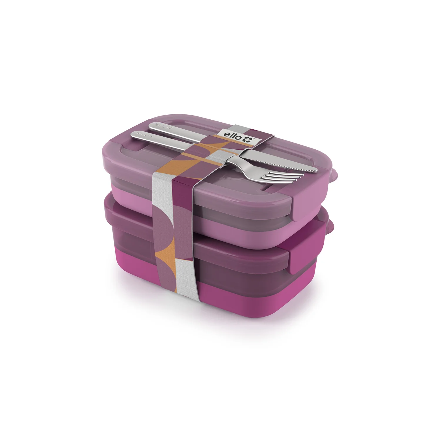 Lunch Bento Stack Plastic Food Storage Container, Set of 2