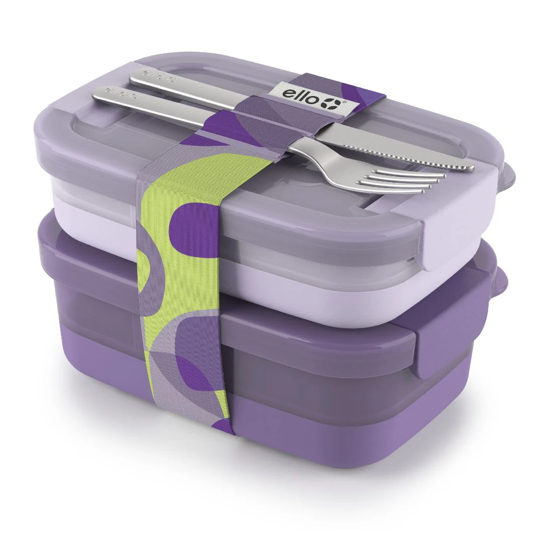 Lunch Bento Stack Plastic Food Storage Container, Set of 2