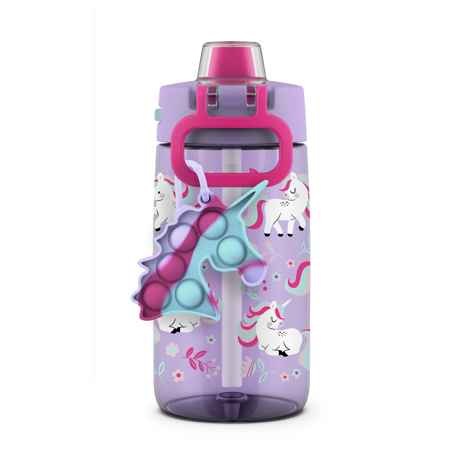 Colby Pop! 14oz Plastic Kids Water Bottle With Fidget Charm 4 Colby Pop! 14oz Plastic Kids Water Bottle With Fidget Charm