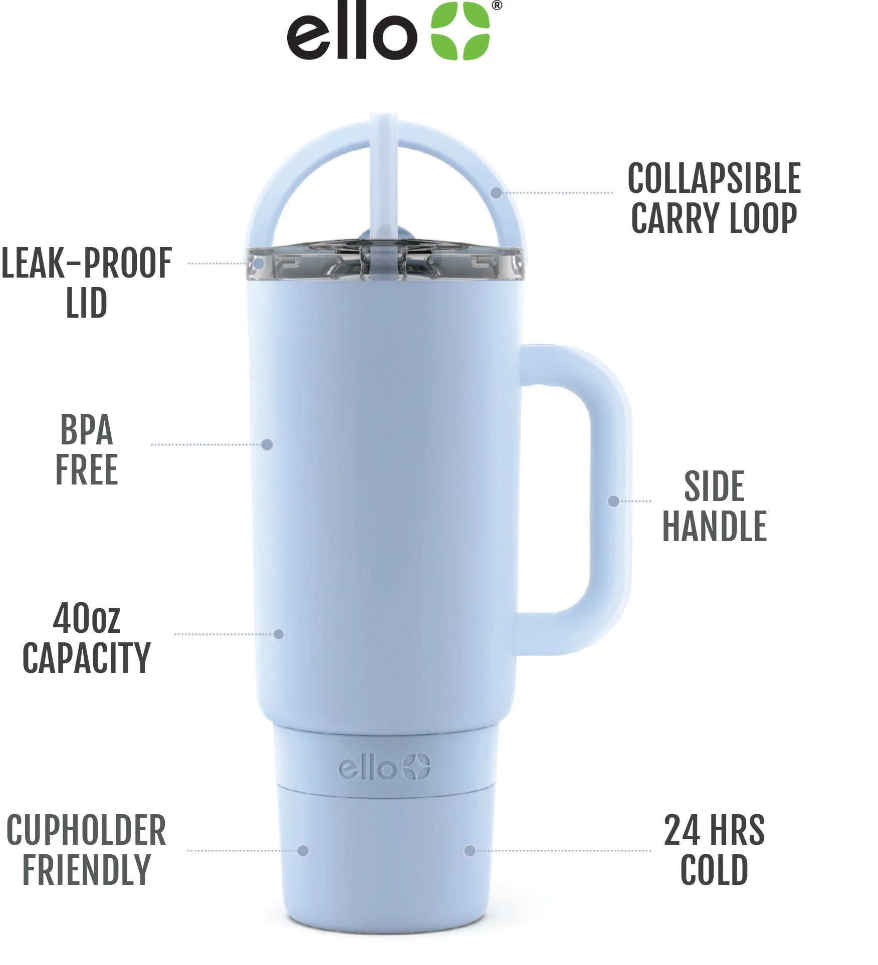 Port 40oz Stainless Steel Tumbler with Handle 24 Port 40oz Stainless Steel Tumbler with Handle