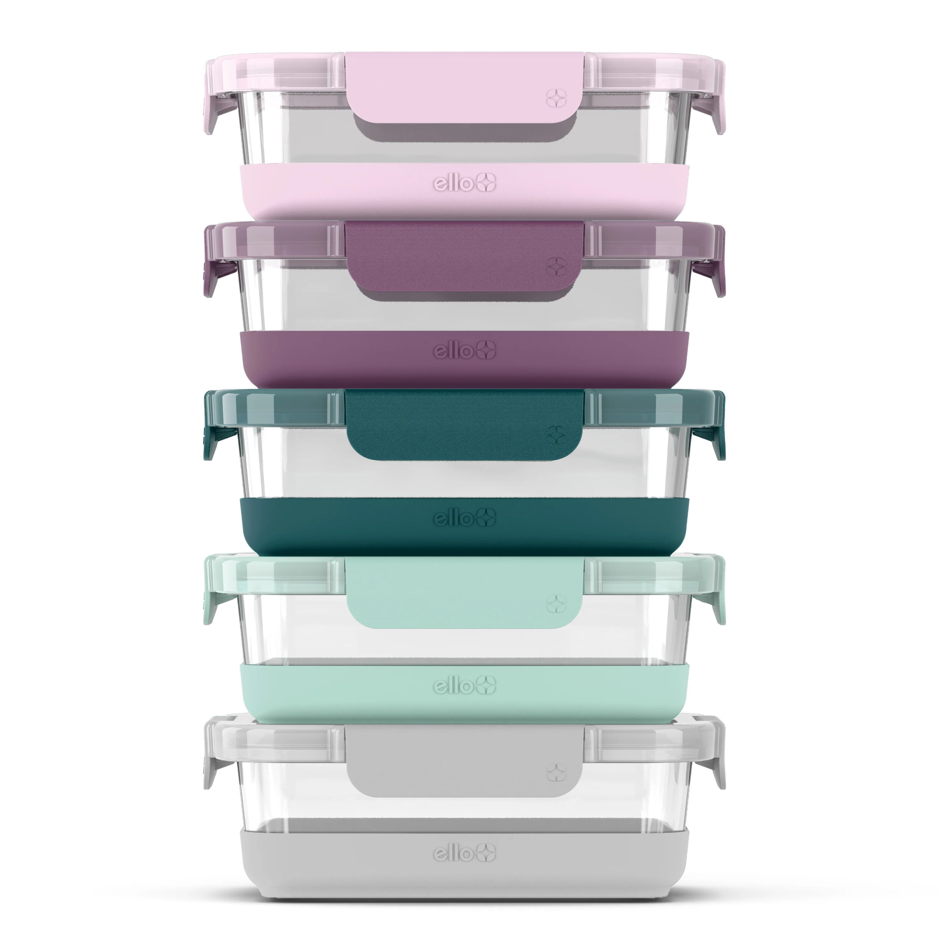 Ello Duraglass Refresh? Meal Prep Containers, Set of 5 3 Ello Duraglass Refresh? Meal Prep Containers, Set of 5