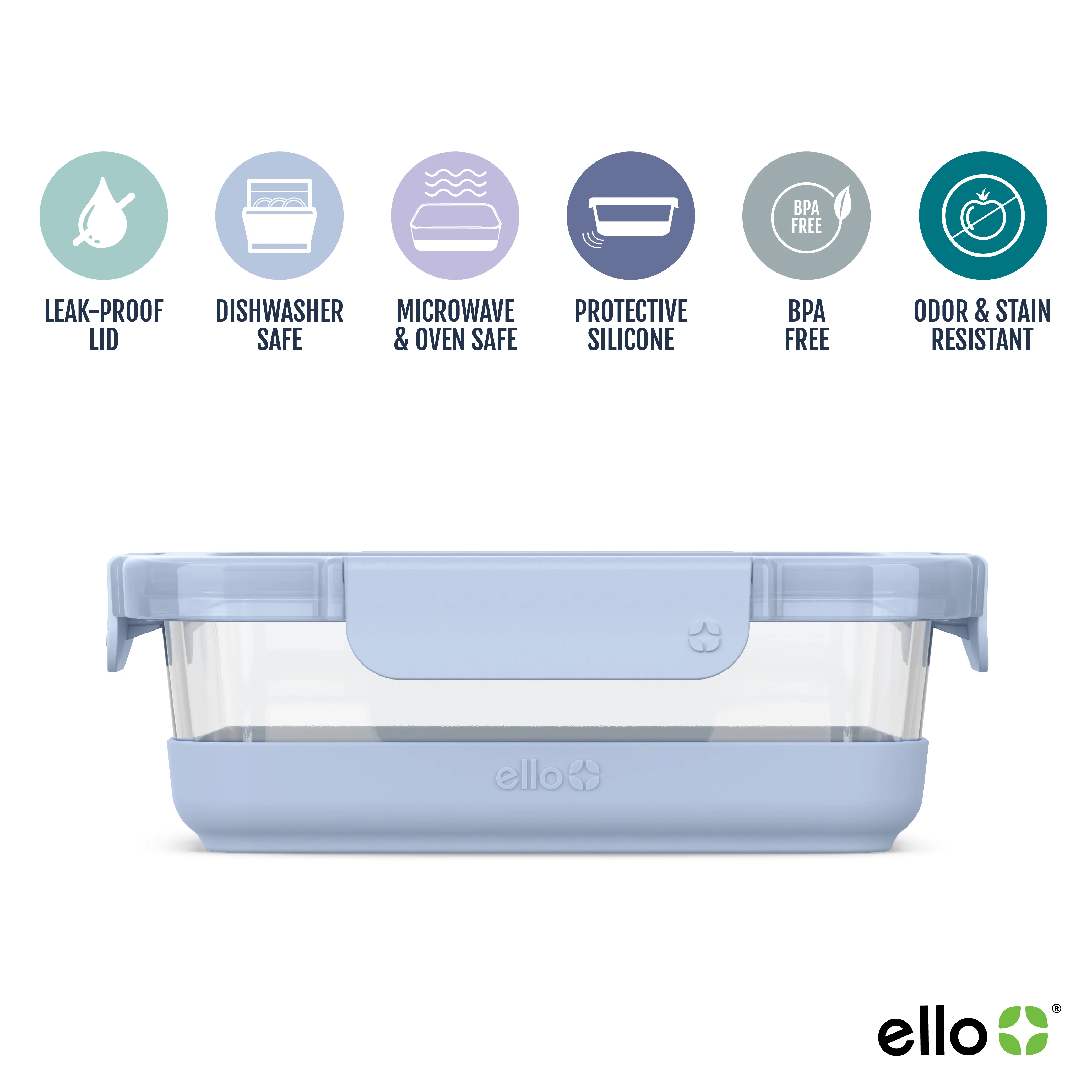 Ello Duraglass Refresh? Meal Prep Containers, Set of 5 9 Ello Duraglass Refresh? Meal Prep Containers, Set of 5