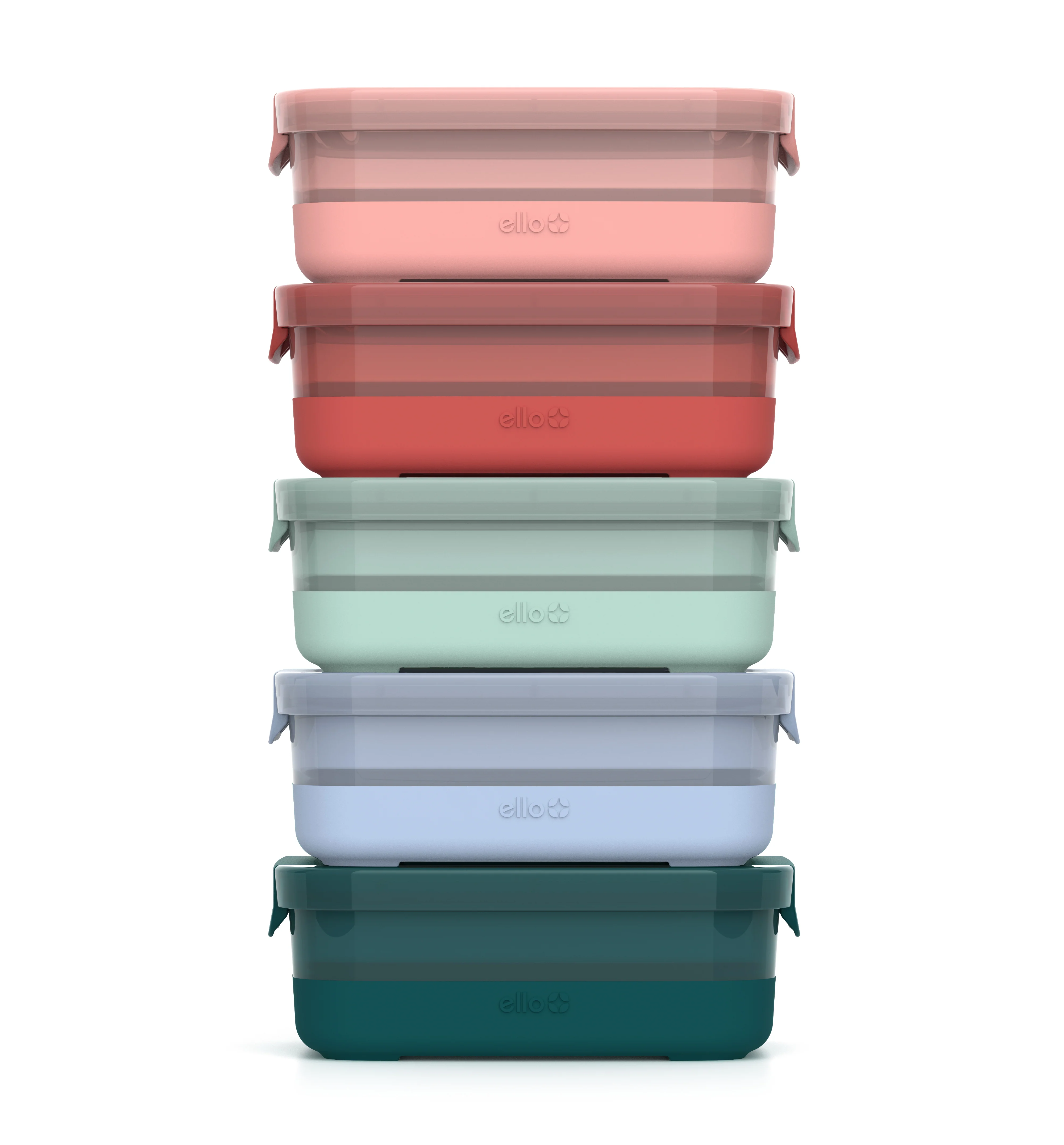 Plastic Food Storage 3.7c Containers with Soft Base, Set of 5
