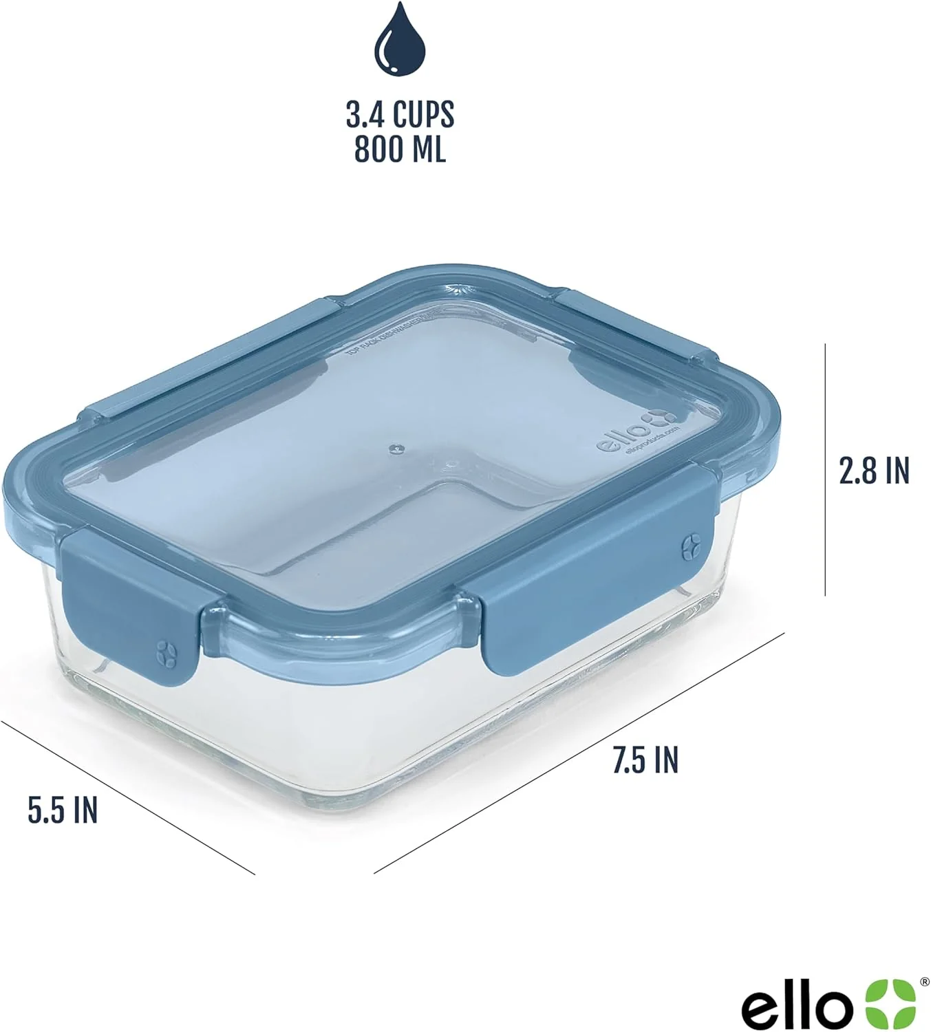 Color Lock? Glass Food Storage, 3.4 Cup Set of 5