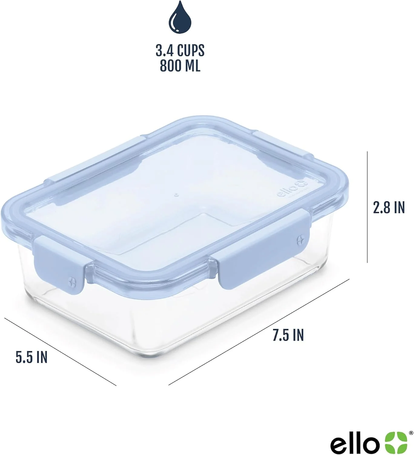 Color Lock? Glass Food Storage, 3.4 Cup Set of 5