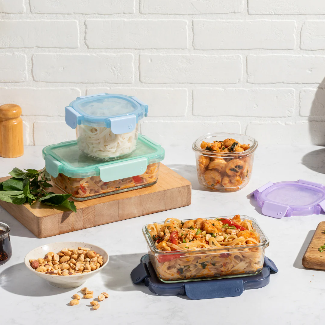 Color Lock? Glass 8pc Mixed Meal Prep Set