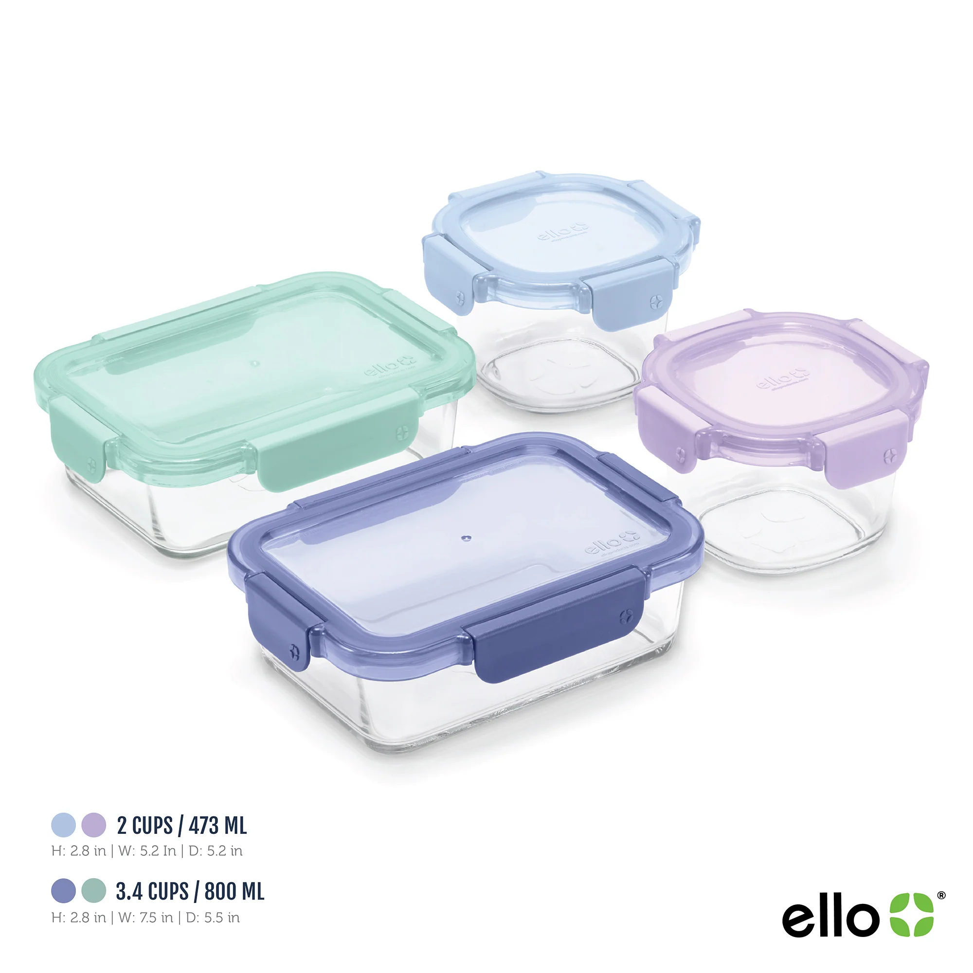 Color Lock? Glass 8pc Mixed Meal Prep Set