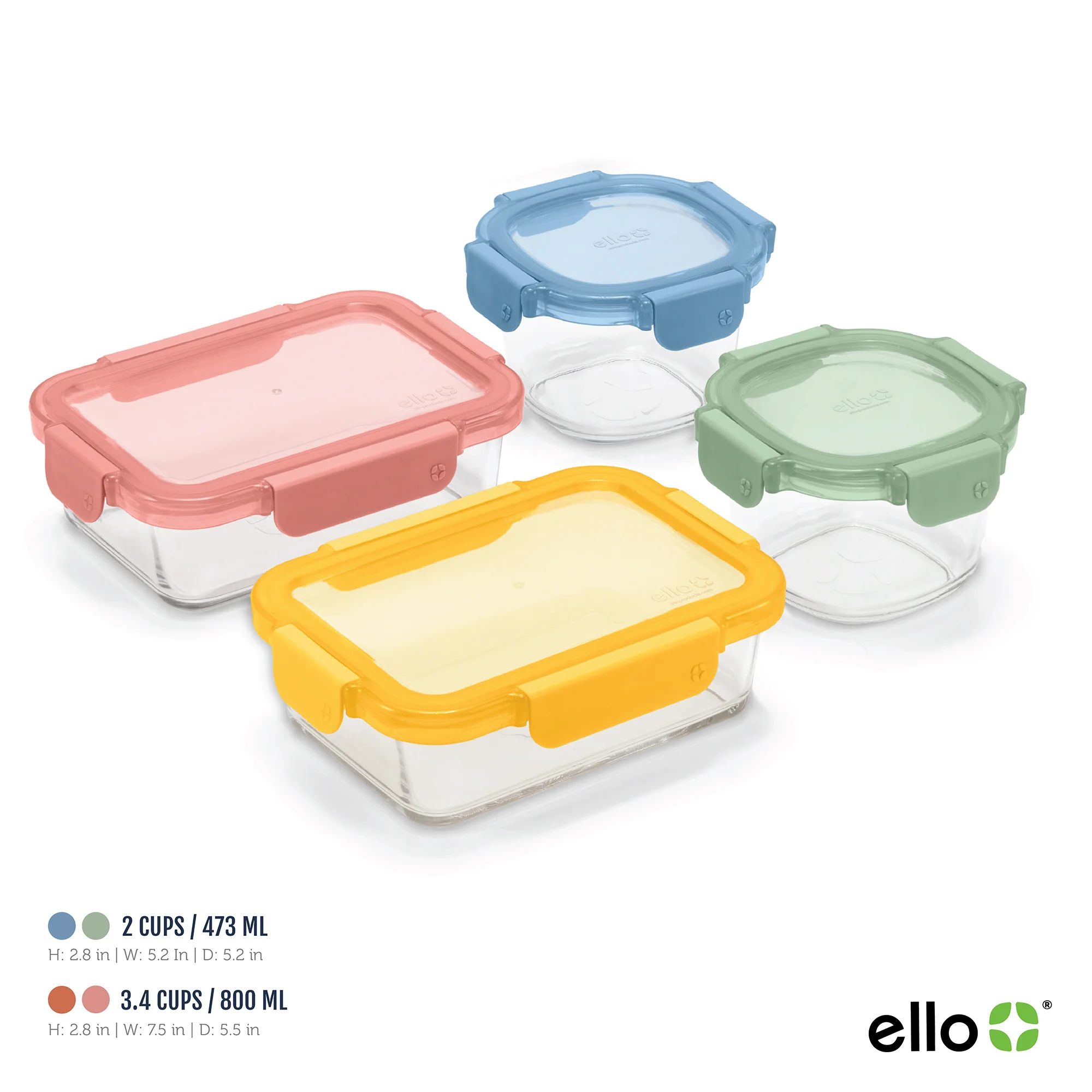 Color Lock? Glass 8pc Mixed Meal Prep Set
